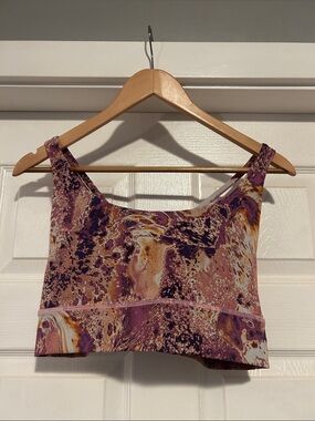lululemon athletica Purple Marble-Print Crop Sports Bra